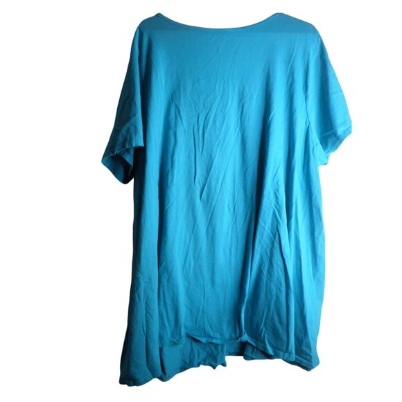 Roaman's Scoop Neck Swing tunic Tee Size 3x 30/32 Teal Blue - Picture 5 of 5
